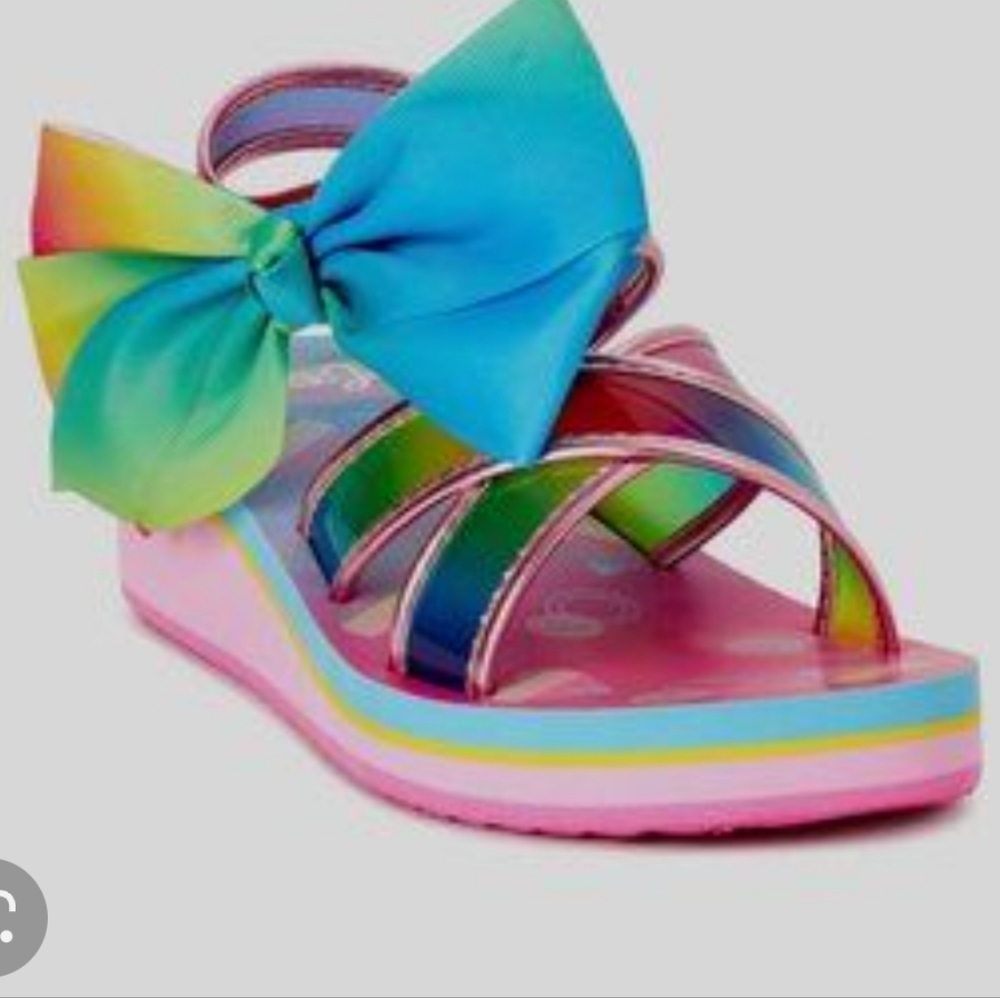 JoJo Siwa girls sandals (rainbow w/bows) size 4